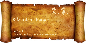 Kántor Hunor névjegykártya